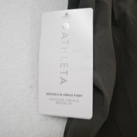 NEW Athleta Brooklyn Textured Ankle Pants Forest Green Women's Plus Size 26 - Picture 6 of 9